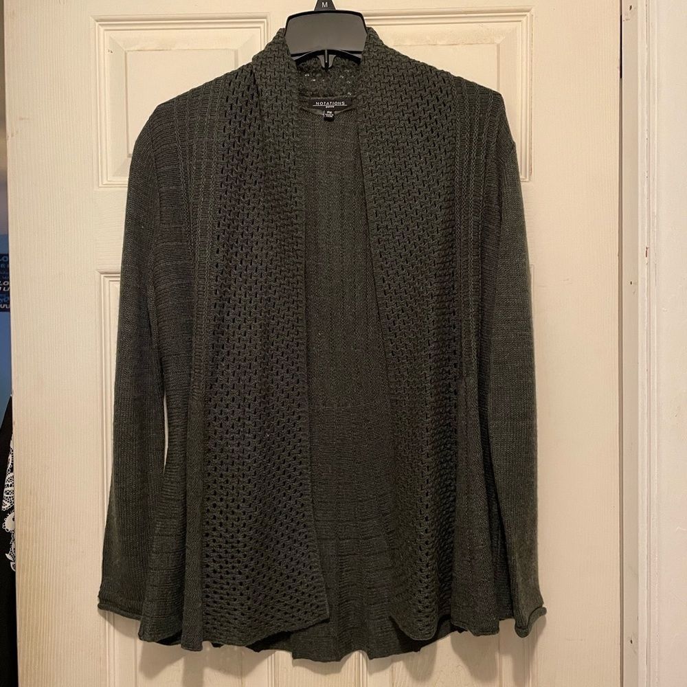 Notations petite medium gray sweater wrap
